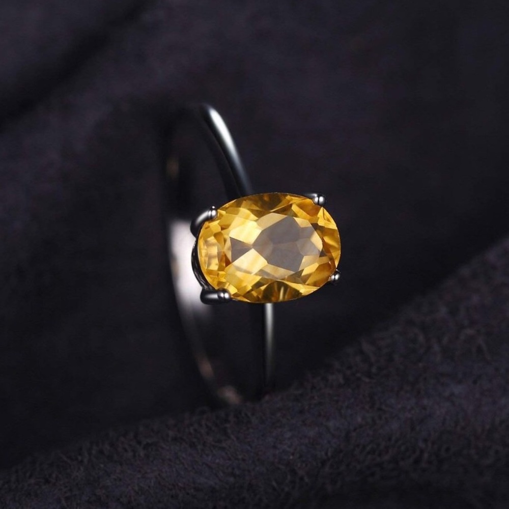 1.16ct Citrine Ring - 925 Sterling Silver - Picture 3 of 5